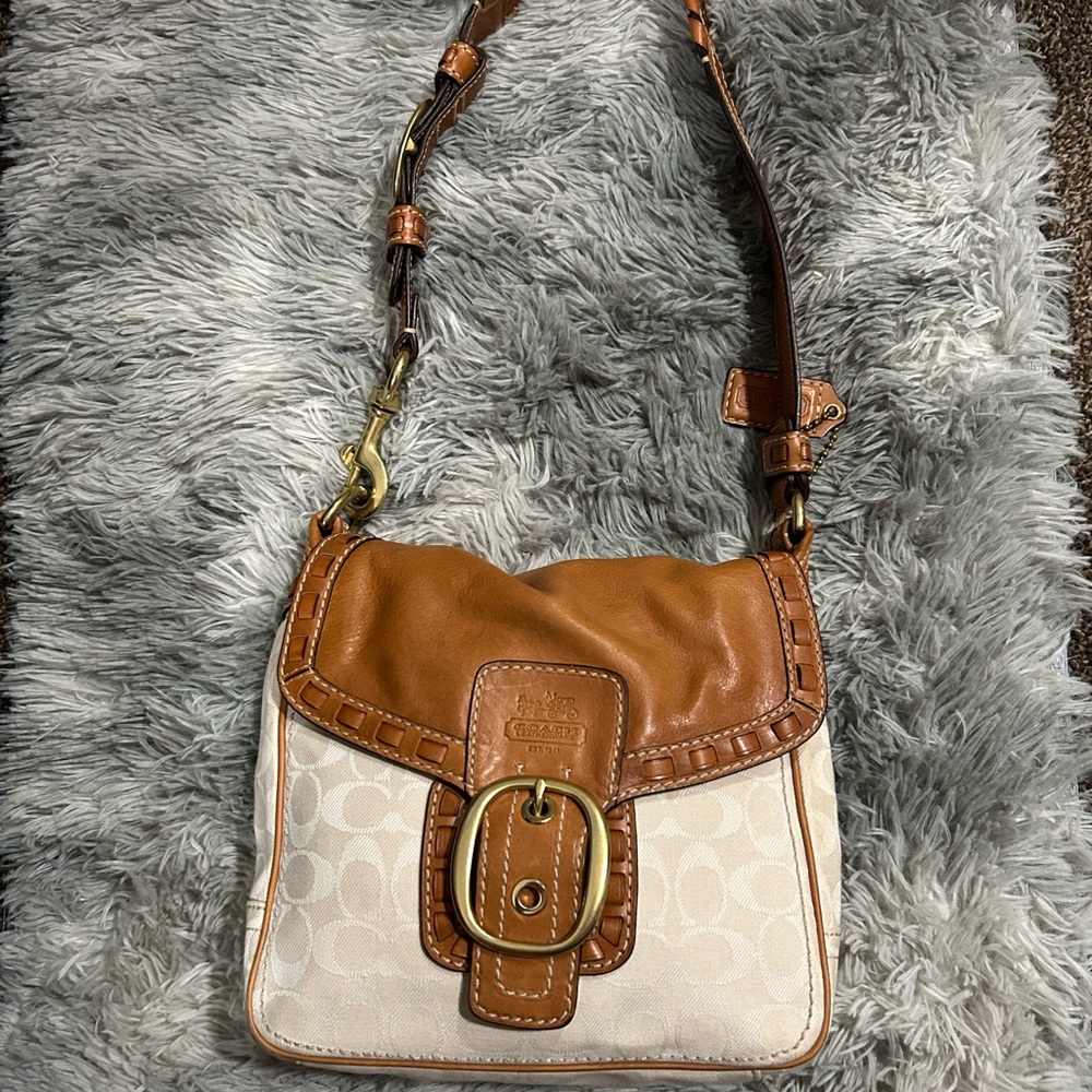 Coach Bleecker Signature Jacquard Whipstitch Flap Bag